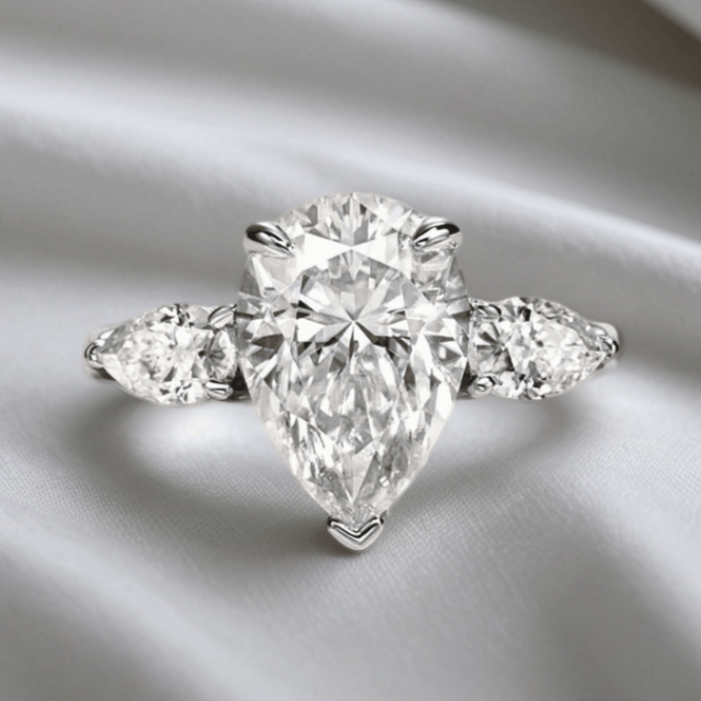 Pear 6.0 Total Carat - Trilogy Ring