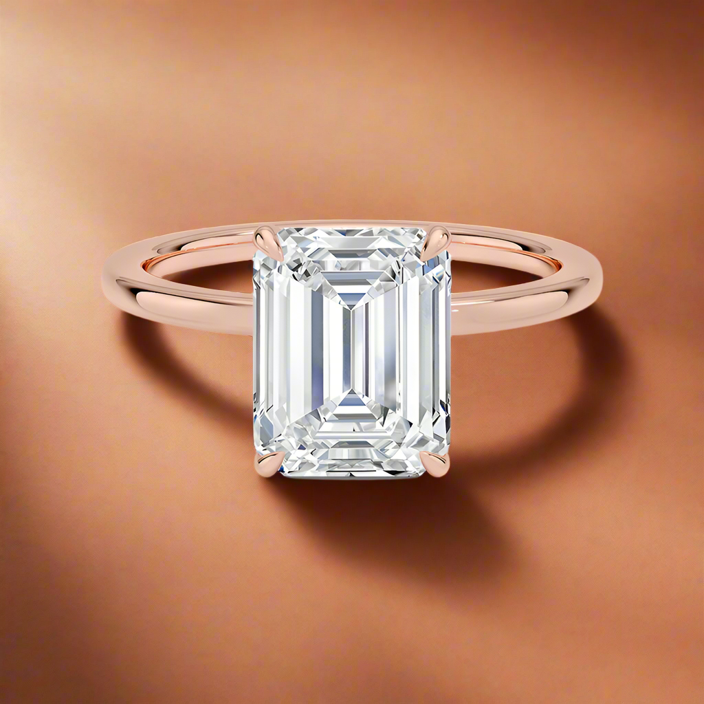 Amanti - Emerald Cut Moissanite Engagement Ring
