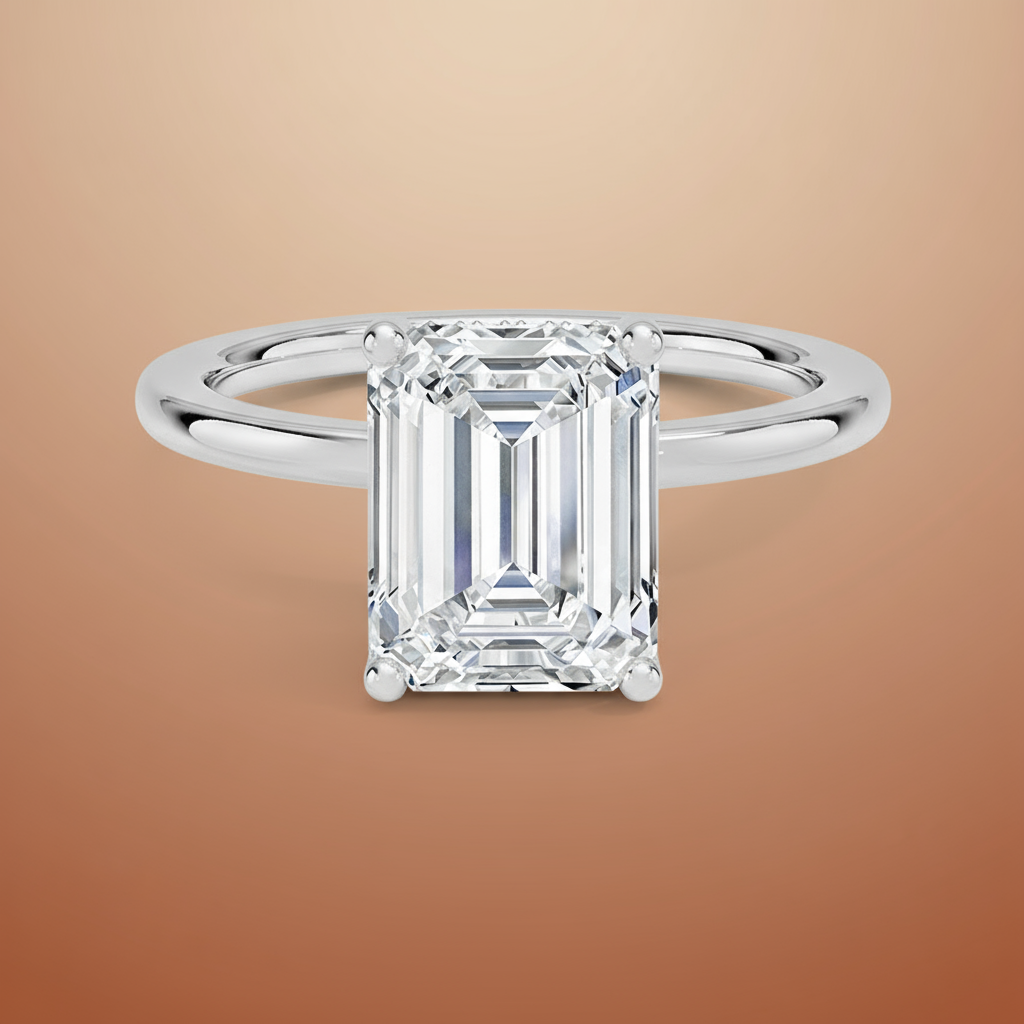 Venere - Emerald Cut Moissanite Engagement Ring