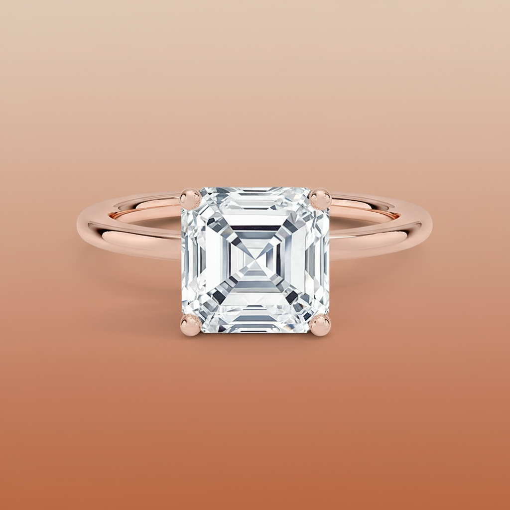 Venere - Asscher Cut Moissanite Engagement Ring