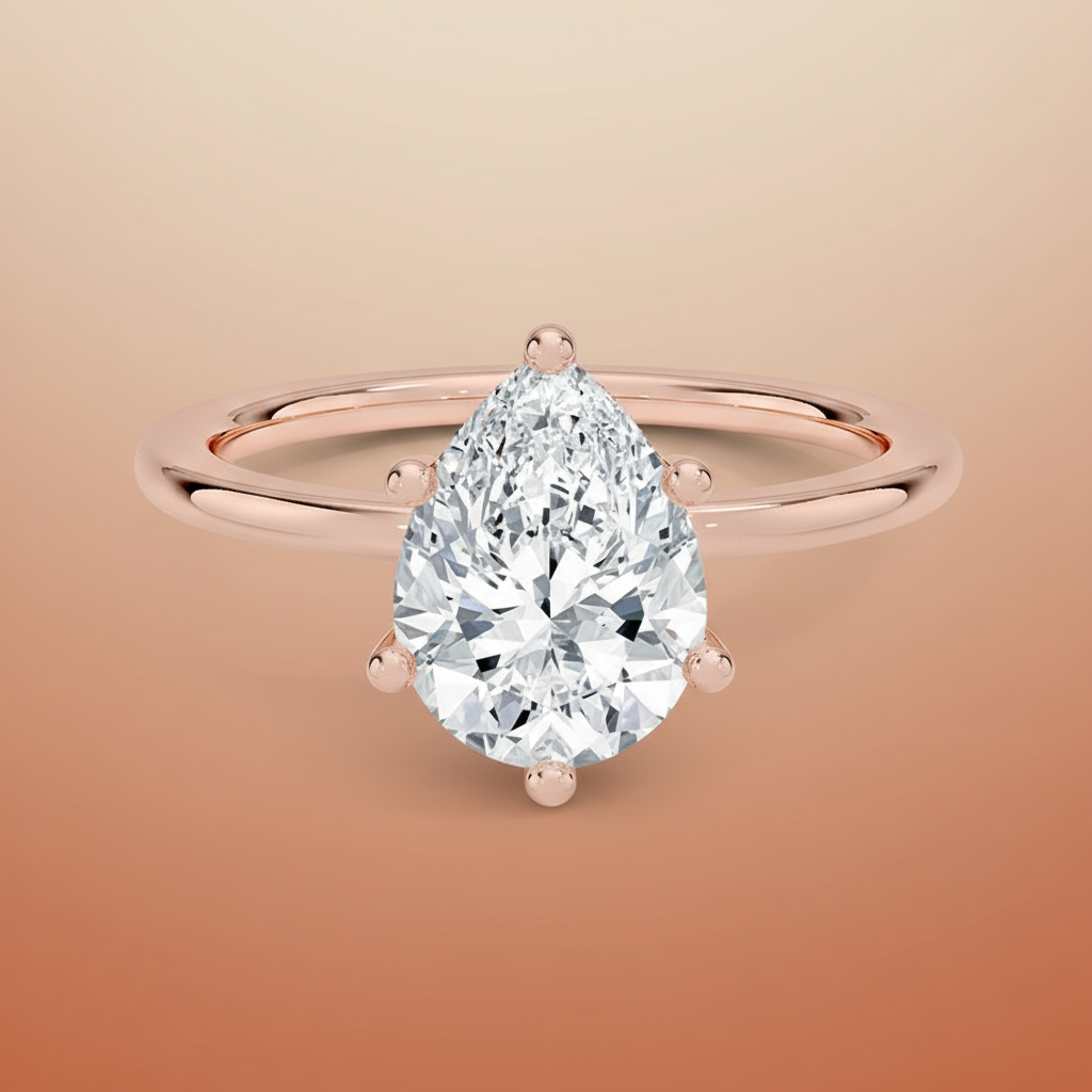 Venere - Pear Cut Moissanite Engagement Ring