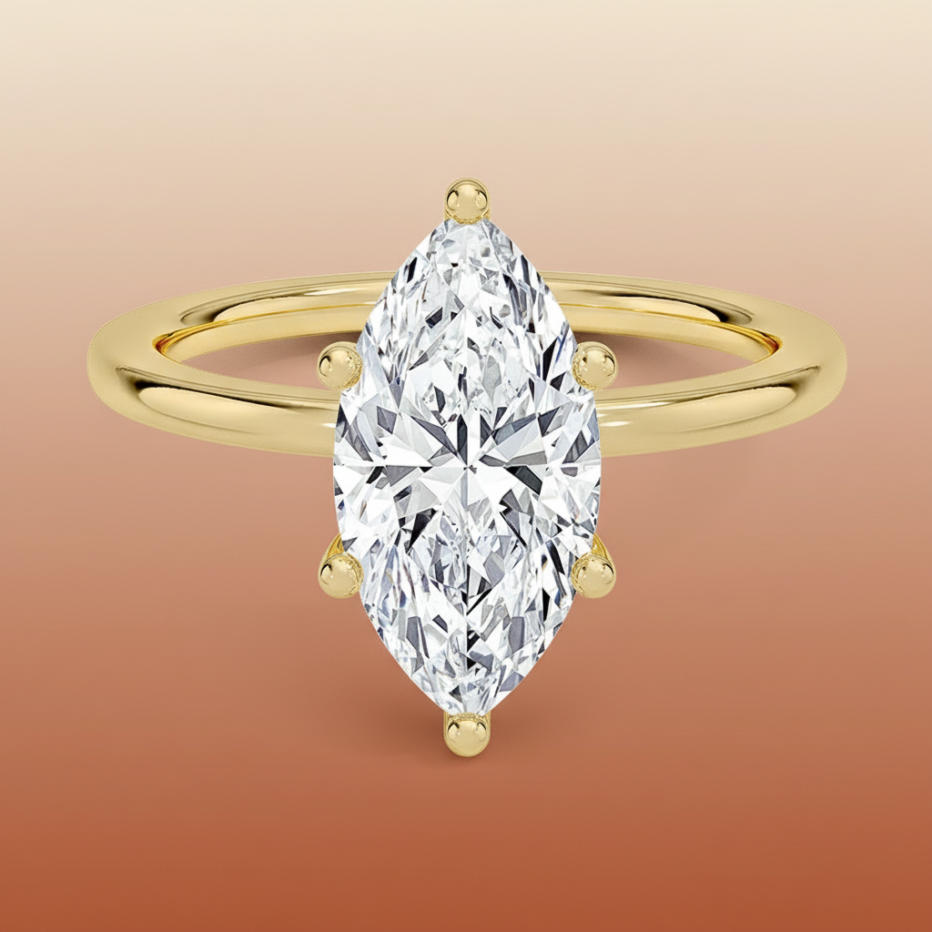 Venere - Marquise Cut Moissanite Engagement Ring
