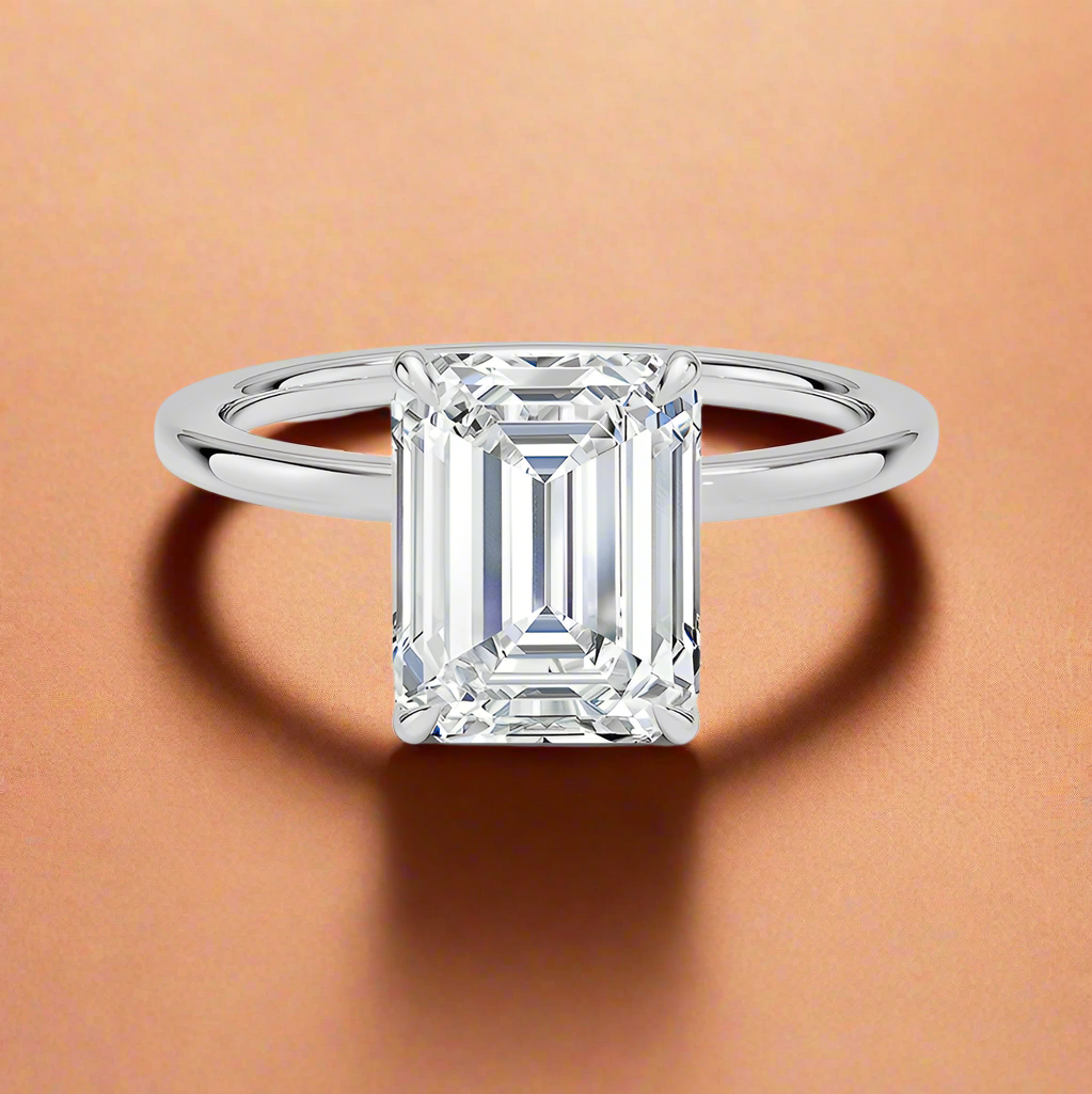 Amanti - Emerald Cut Moissanite Engagement Ring