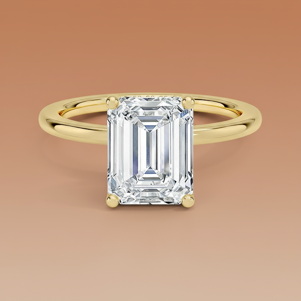 Venere - Emerald Cut Moissanite Engagement Ring