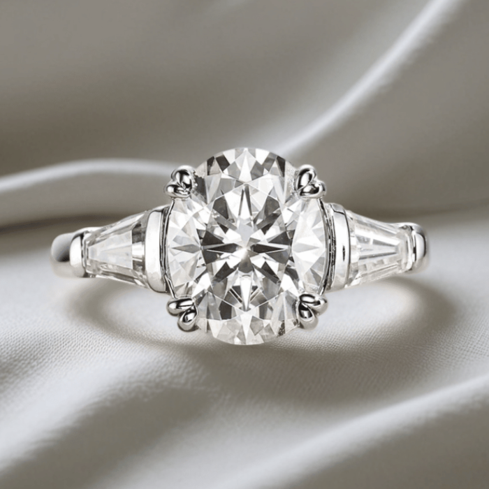 Oval 3.8 Total Carat - Trilogy Ring