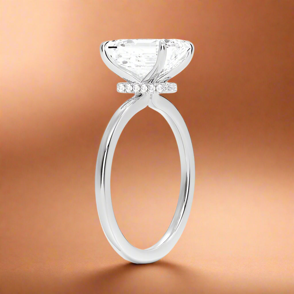 Amanti - Emerald Cut Moissanite Engagement Ring