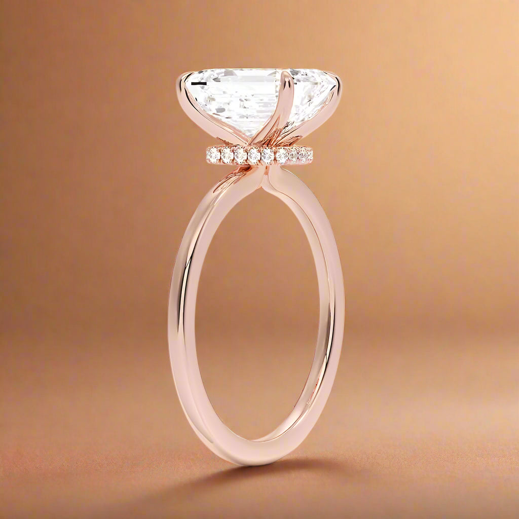 Amanti - Emerald Cut Moissanite Engagement Ring