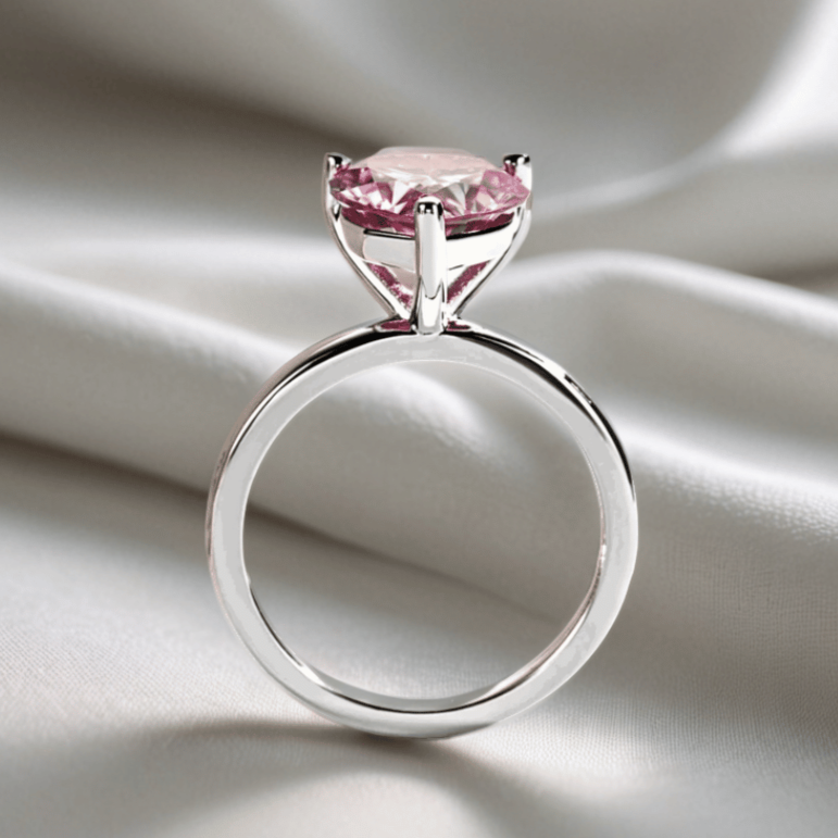 Blush Heart 3ct Pink Moissanite Ring