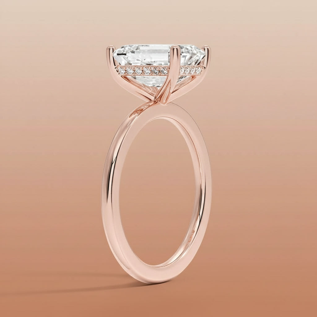 Venere - Emerald Cut Moissanite Engagement Ring