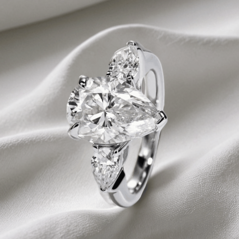 Pear 6.0 Total Carat - Trilogy Ring