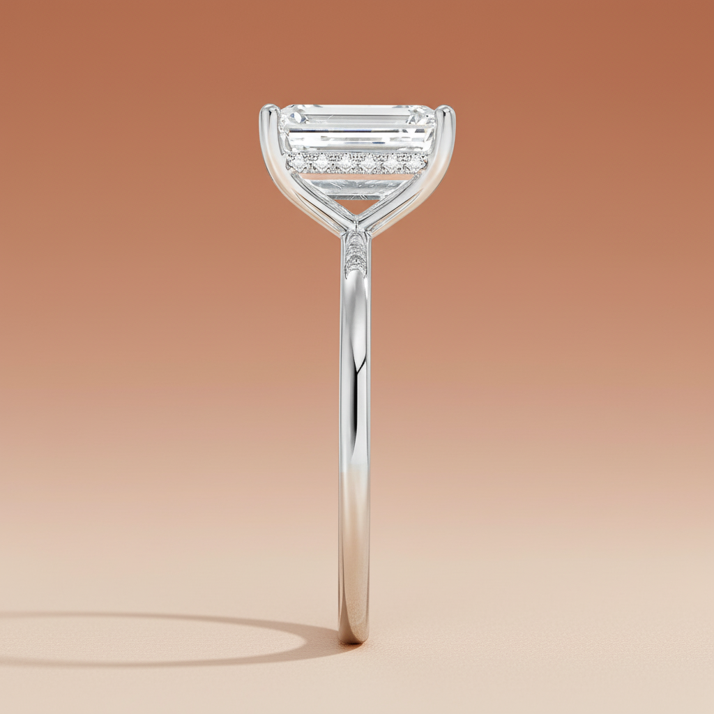 Venere - Emerald Cut Moissanite Engagement Ring