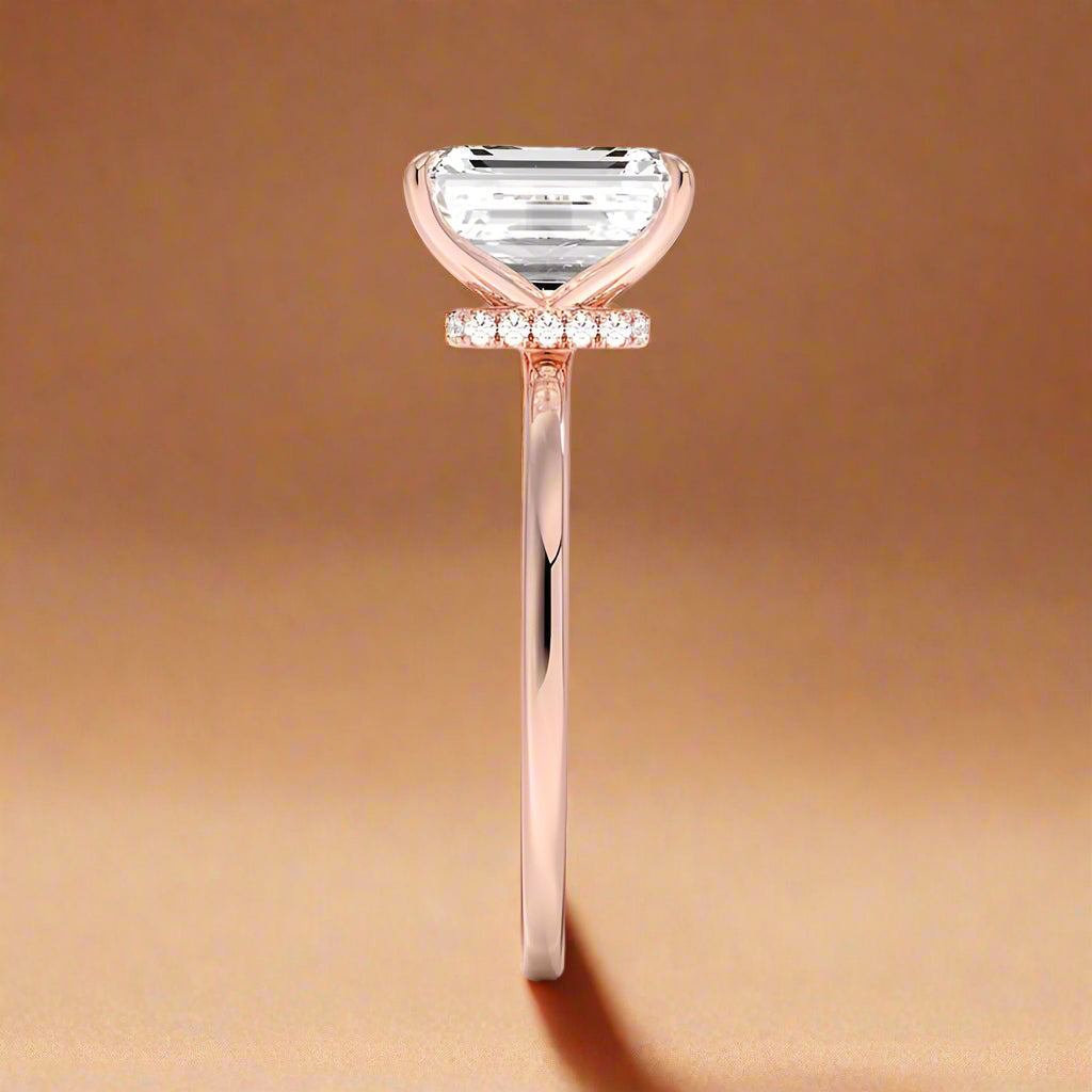 Amanti - Emerald Cut Moissanite Engagement Ring