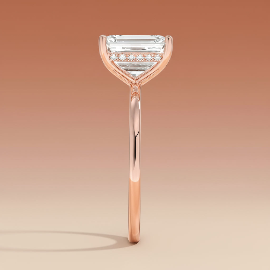 Venere - Emerald Cut Moissanite Engagement Ring