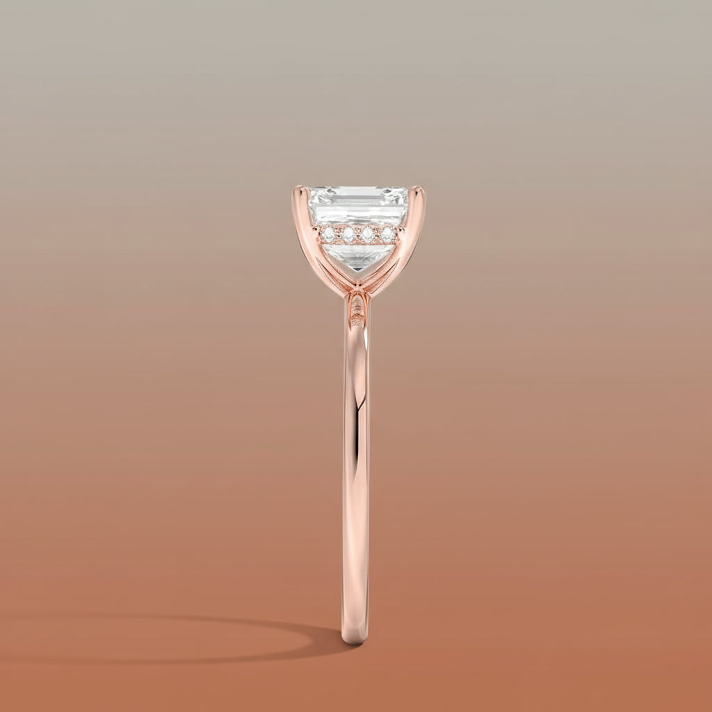 Venere - Asscher Cut Moissanite Engagement Ring