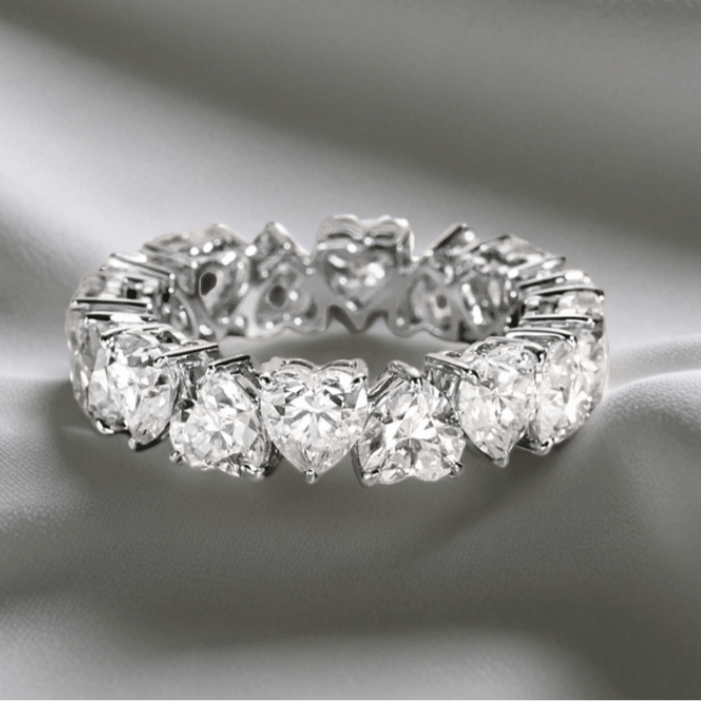 Endless Love Heart Cut Moissanite Eternity Band