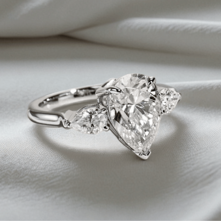 Pear 6.0 Total Carat - Trilogy Ring