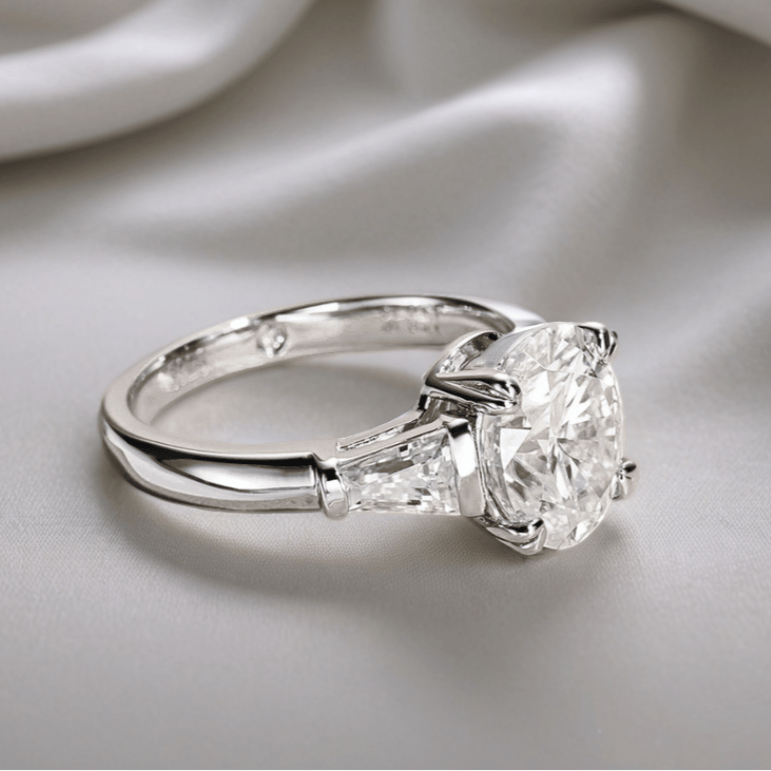 Oval 3.8 Total Carat - Trilogy Ring