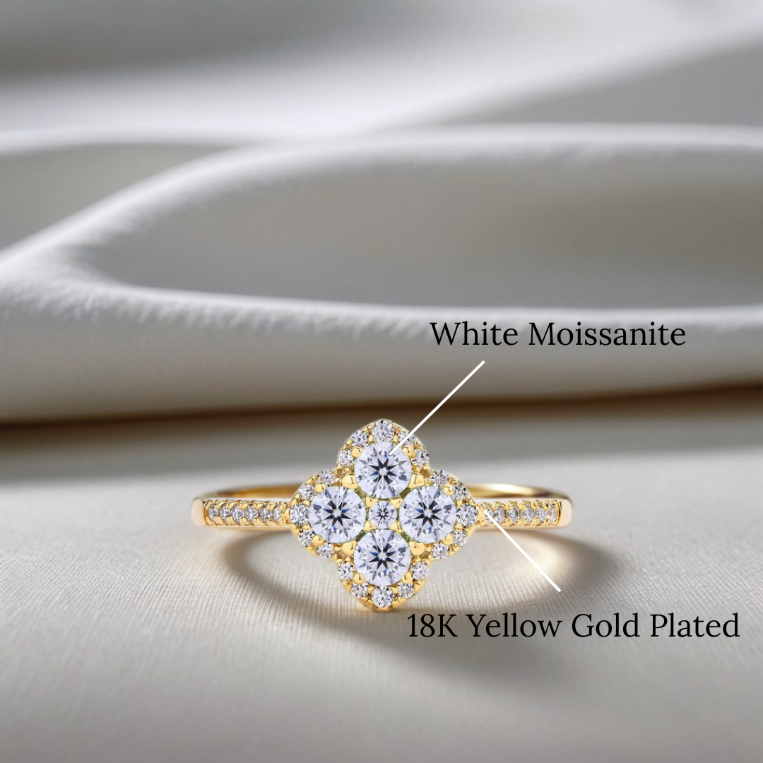 Moissanite Clover Ring - The Fourfold Promise