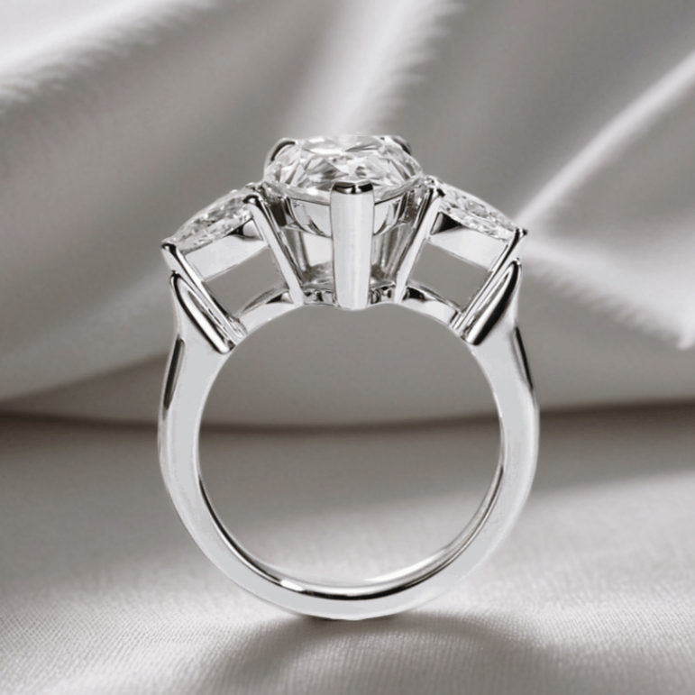 Pear 6.0 Total Carat - Trilogy Ring