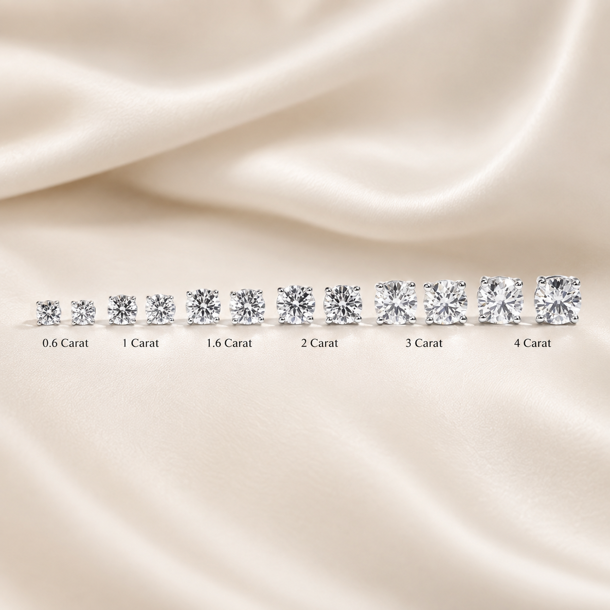 Round-Cut D-Colourless VVS1 Moissanite Stud Earrings - 10K White Gold Posts