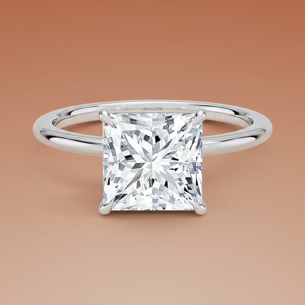 La Terra - Princess Cut Moissanite Engagement Ring