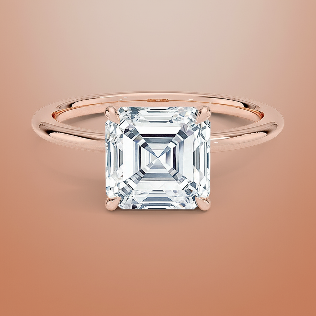 La Terra - Asshcher Cut Moissanite Engagement Ring