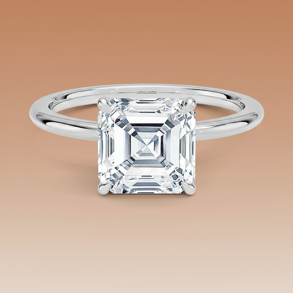 La Terra - Asshcher Cut Moissanite Engagement Ring