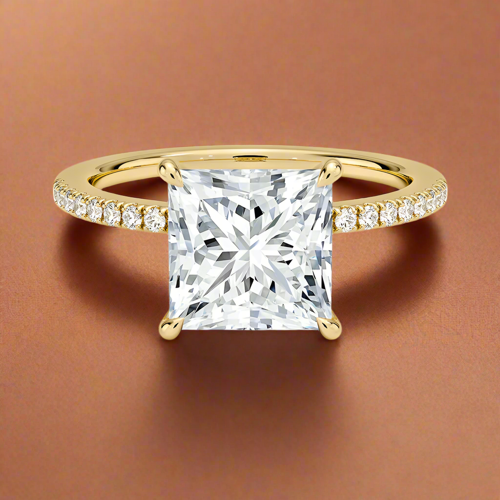La Luna - Princess Cut Moissanite Engagement Ring