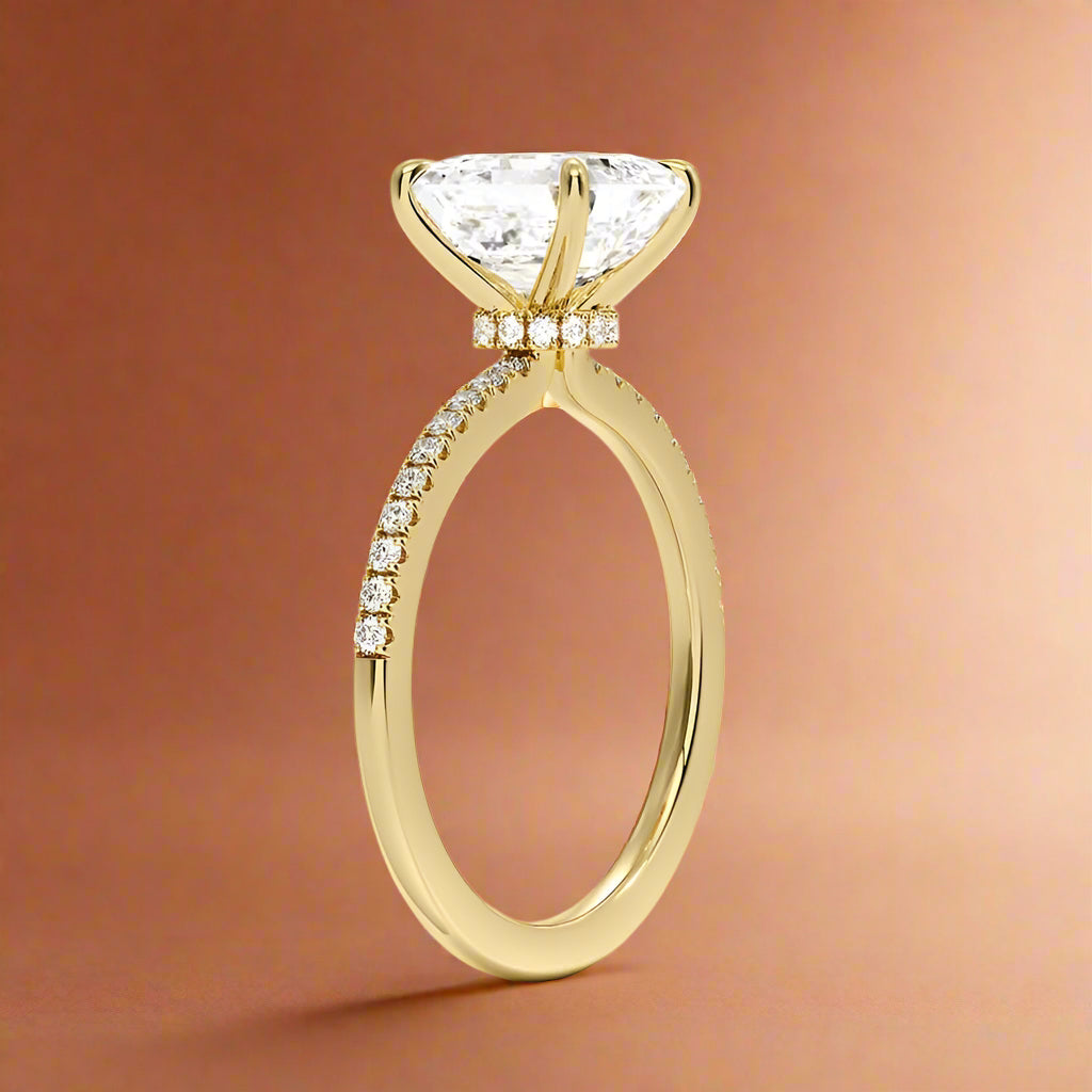 La Luna - Asscher Cut Moissanite Engagement Ring
