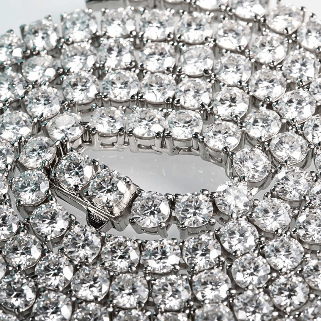 4mm Moissanite Tennis Necklace | 0.3ct Stones in Multiple Lengths