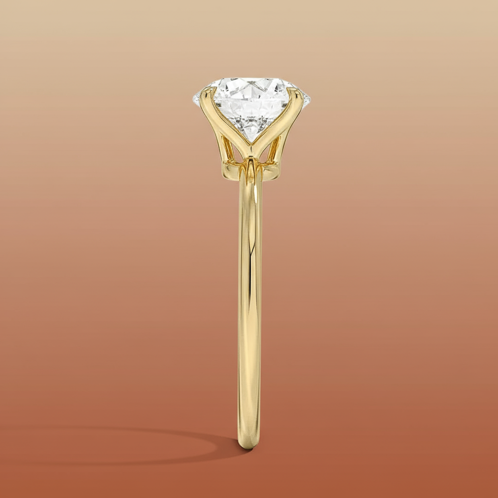 La Terra - Round Cut Moissanite Engagement Ring