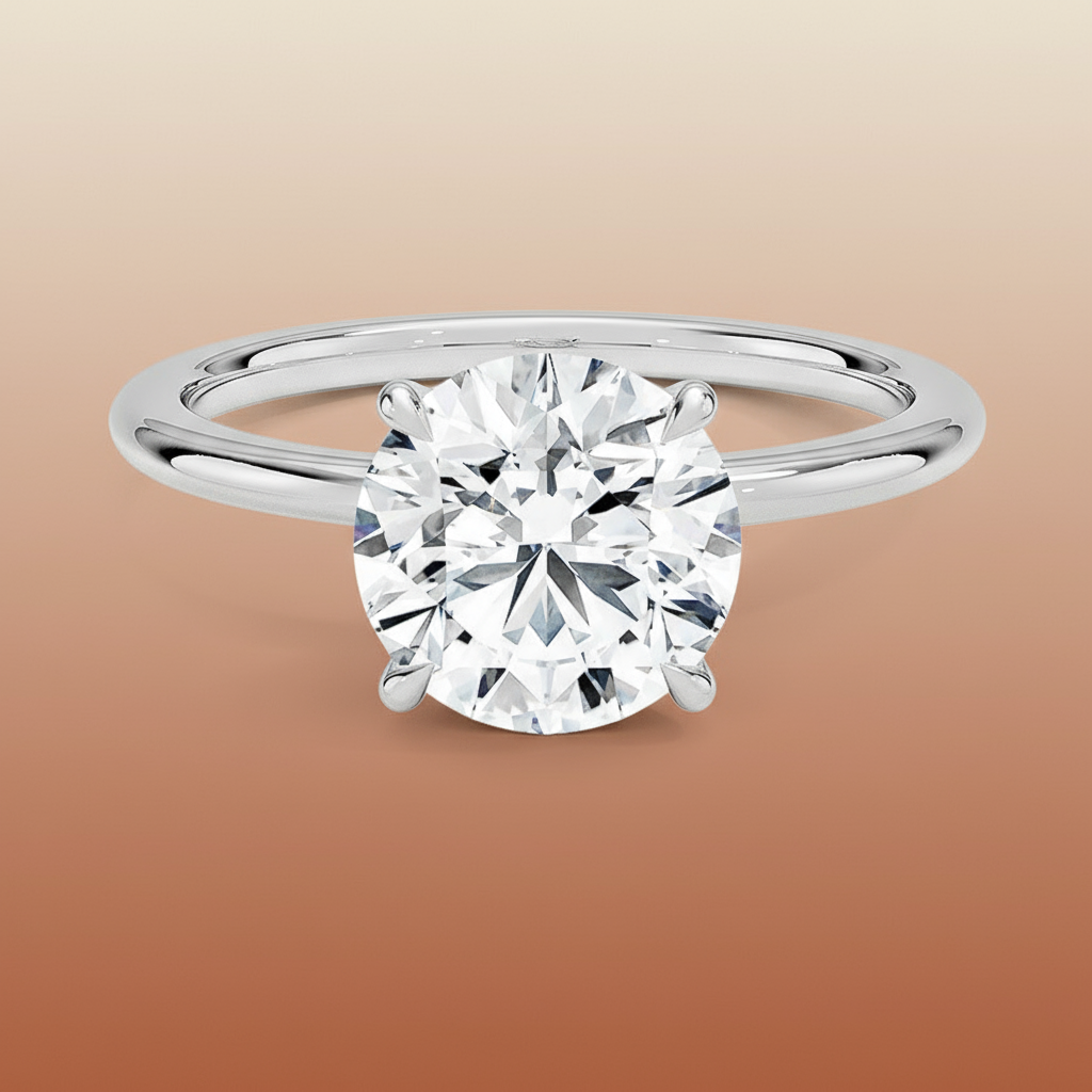 La Terra - Round Cut Moissanite Engagement Ring