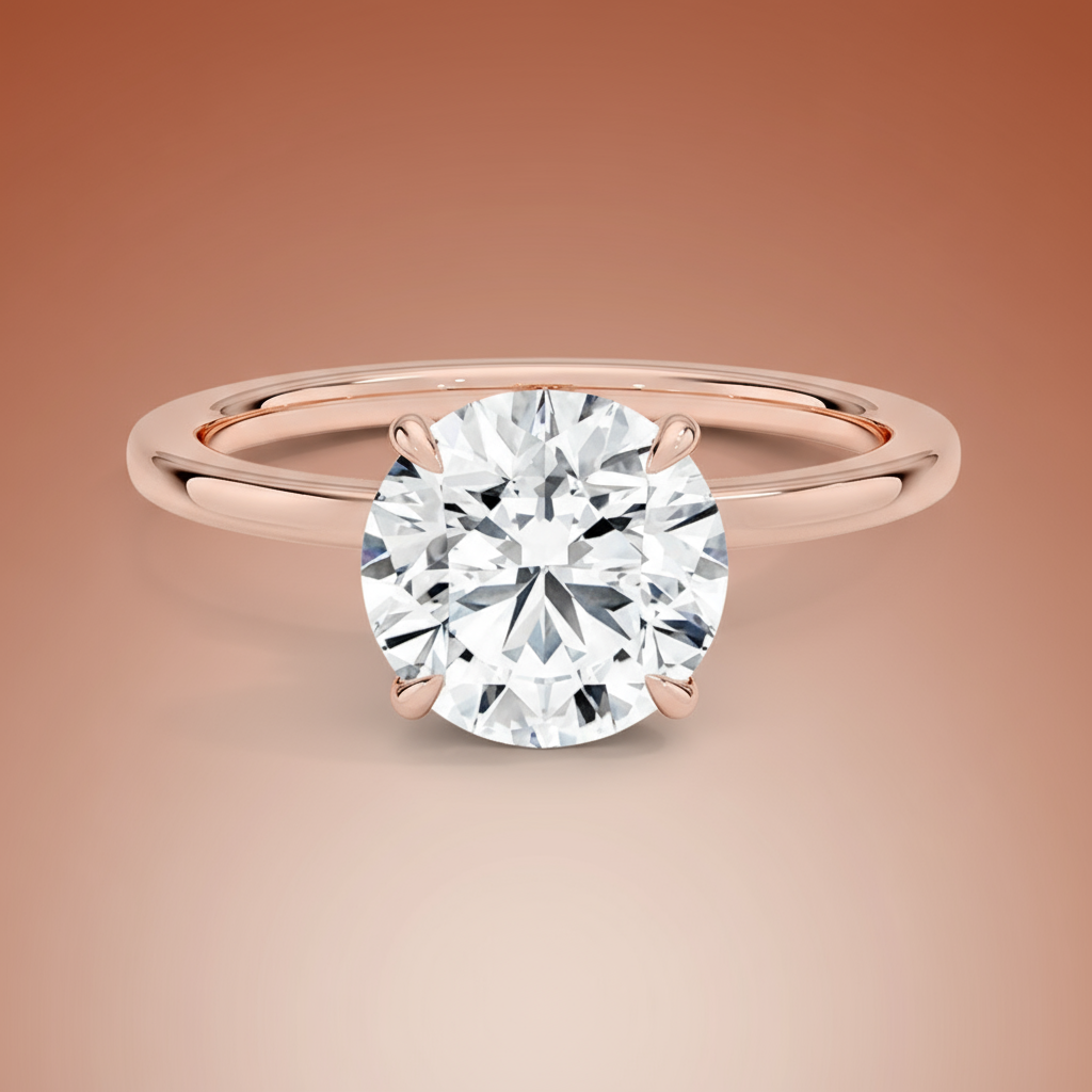 Amanti - Round Cut Moissanite Engagement Ring
