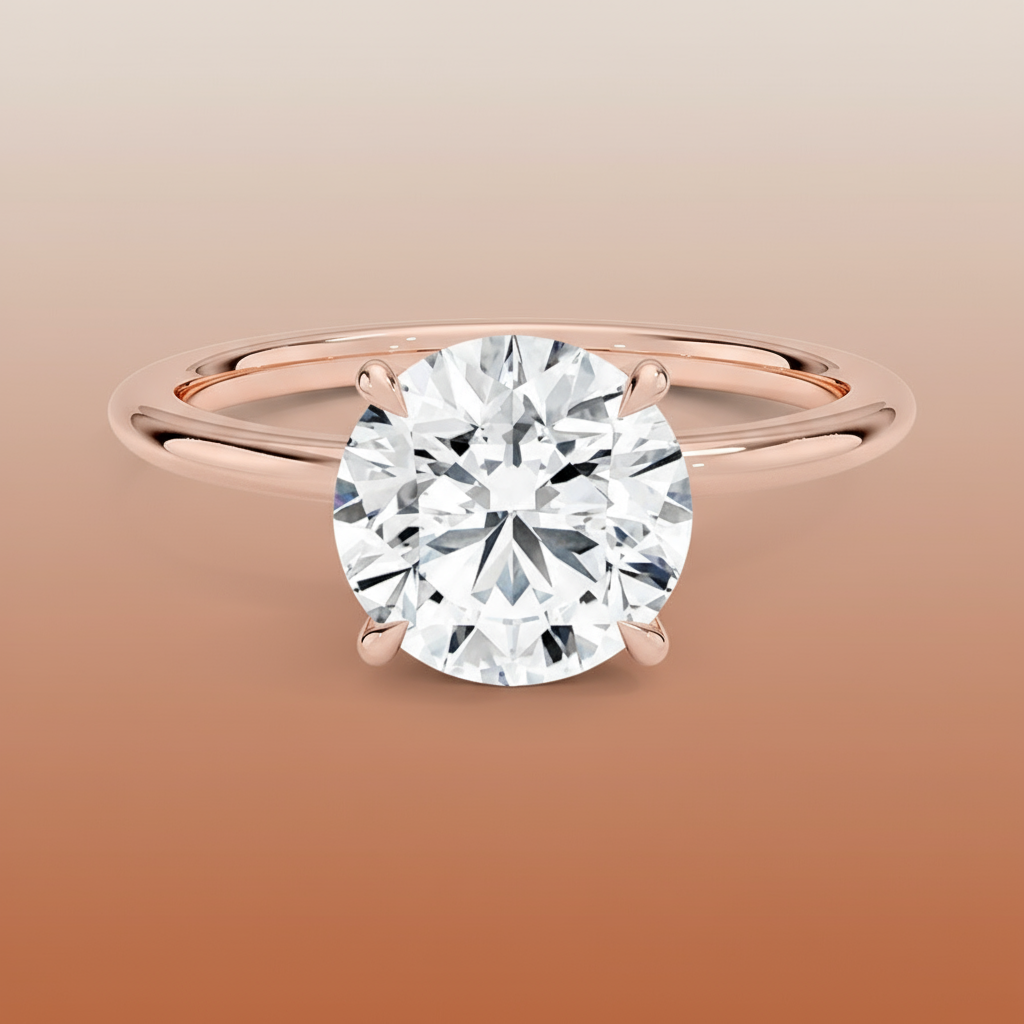 La Terra - Round Cut Moissanite Engagement Ring