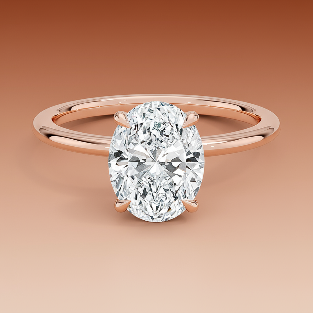 La Terra - Oval Cut Moissanite Engagement Ring