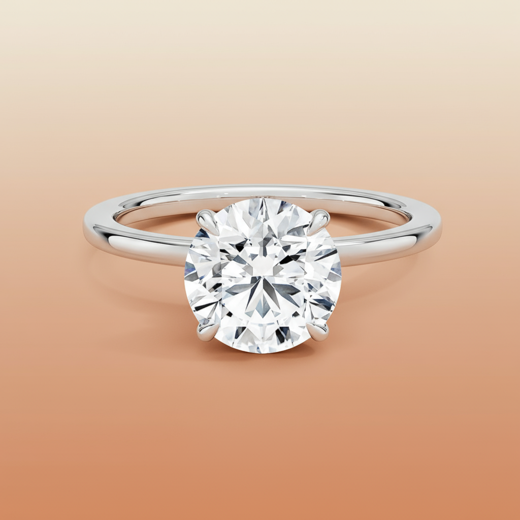 Amanti - Round Cut Moissanite Engagement Ring