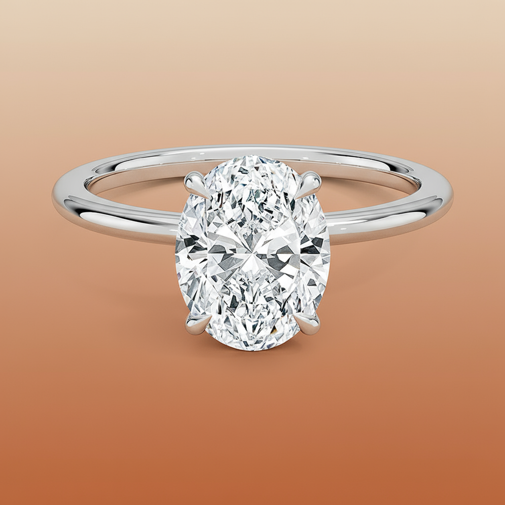 La Terra - Oval Cut Moissanite Engagement Ring