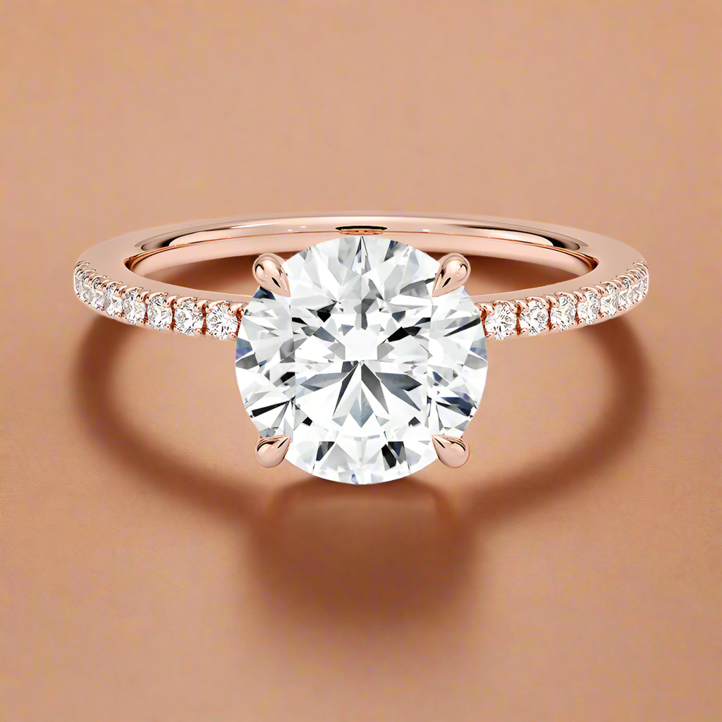 La Luna - Round Cut Moissanite Engagement Ring