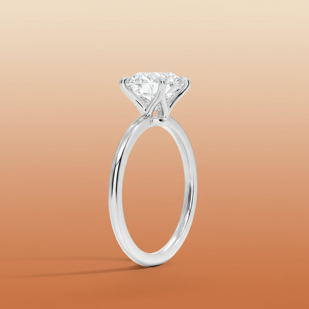 La Terra - Round Cut Moissanite Engagement Ring