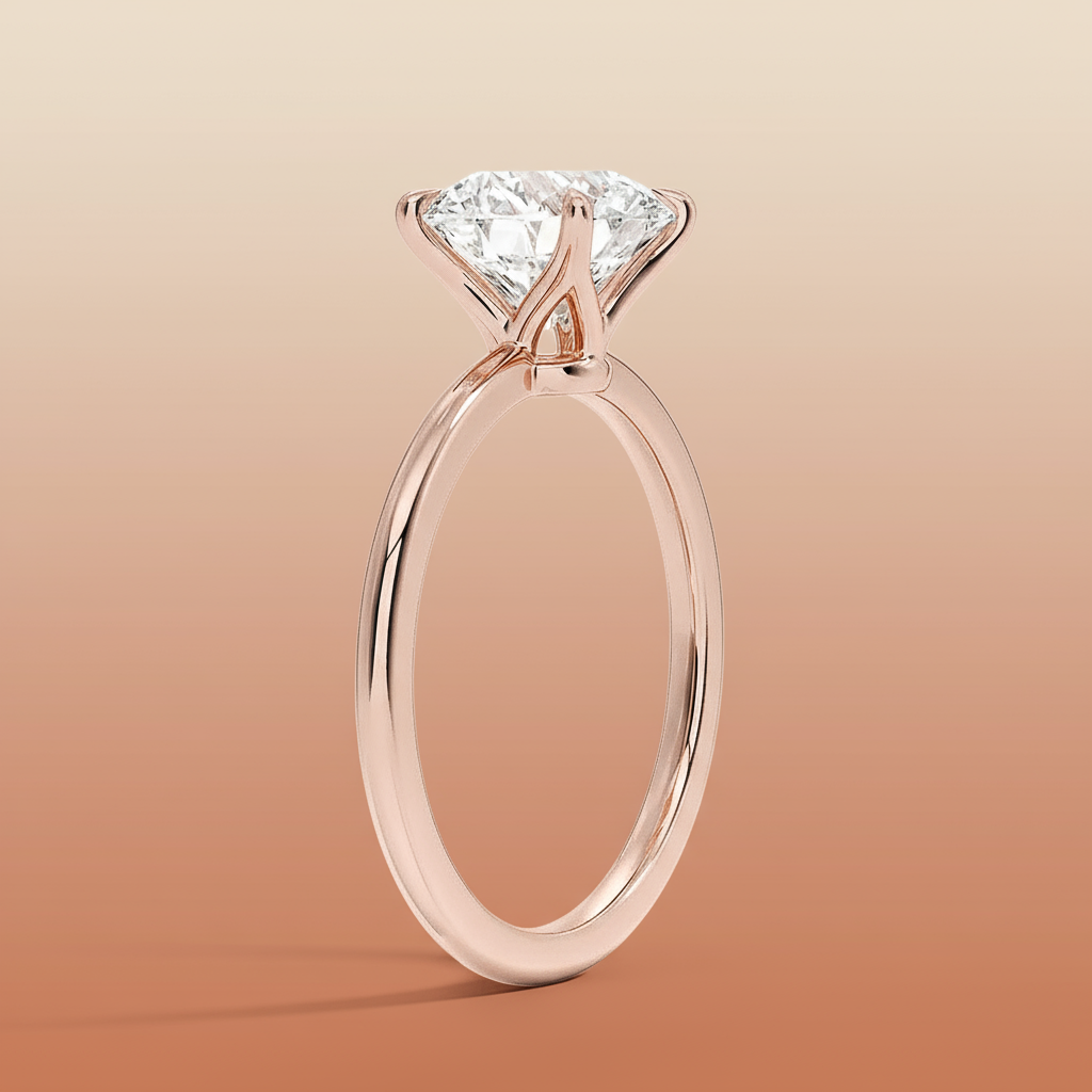 La Terra - Round Cut Moissanite Engagement Ring