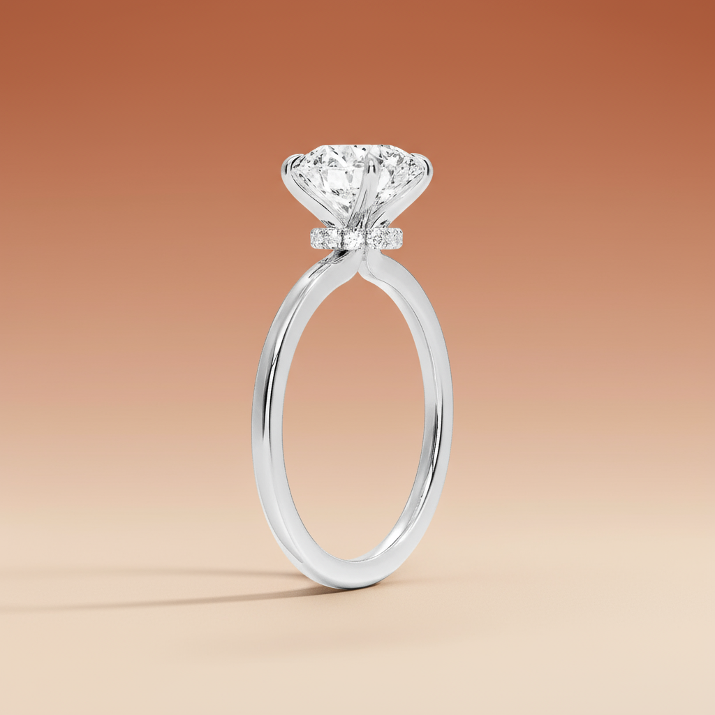 Amanti - Round Cut Moissanite Engagement Ring