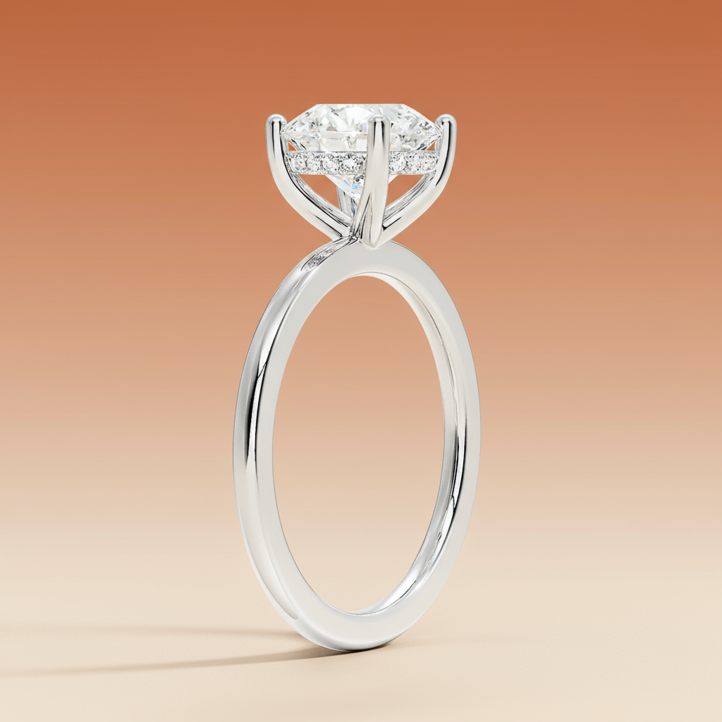 Venere - Round Cut Moissanite Engagement Ring