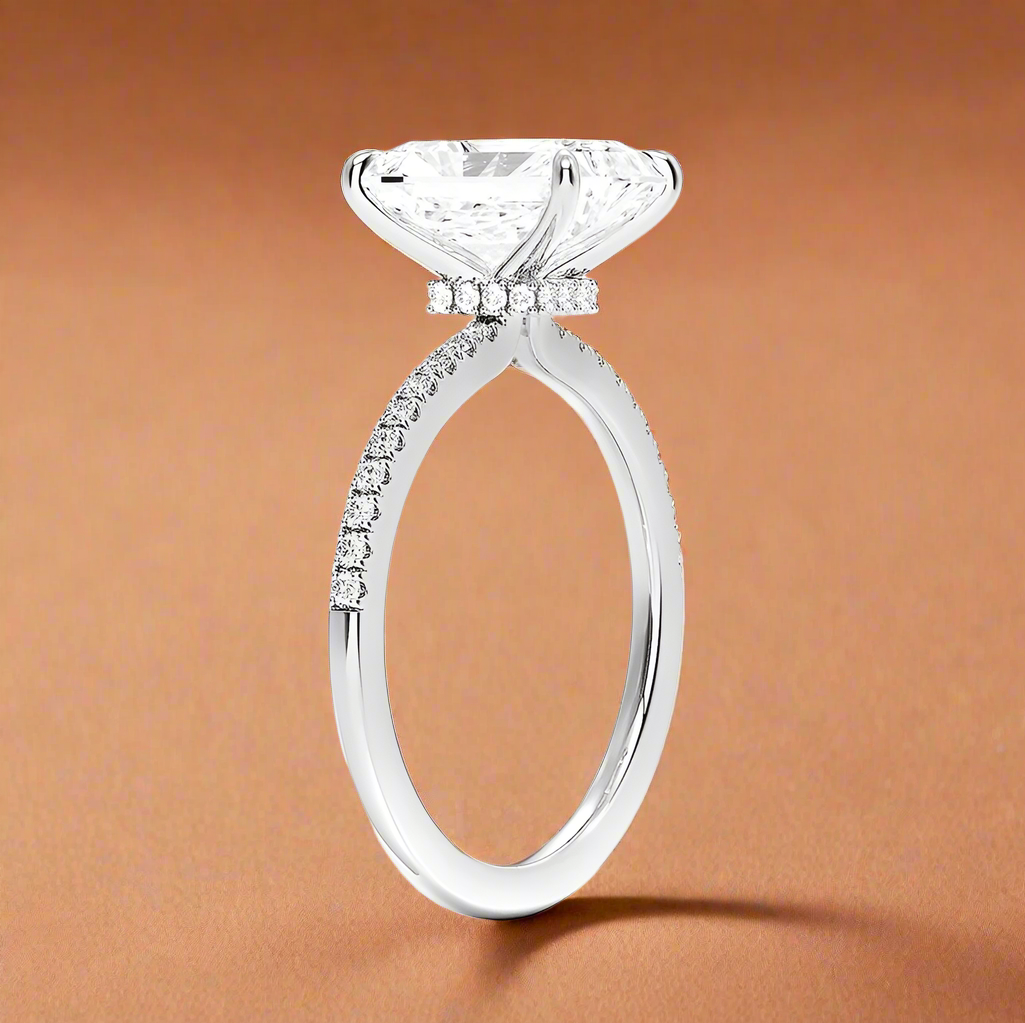 La Luna - Radiant Cut Moissanite Engagement Ring