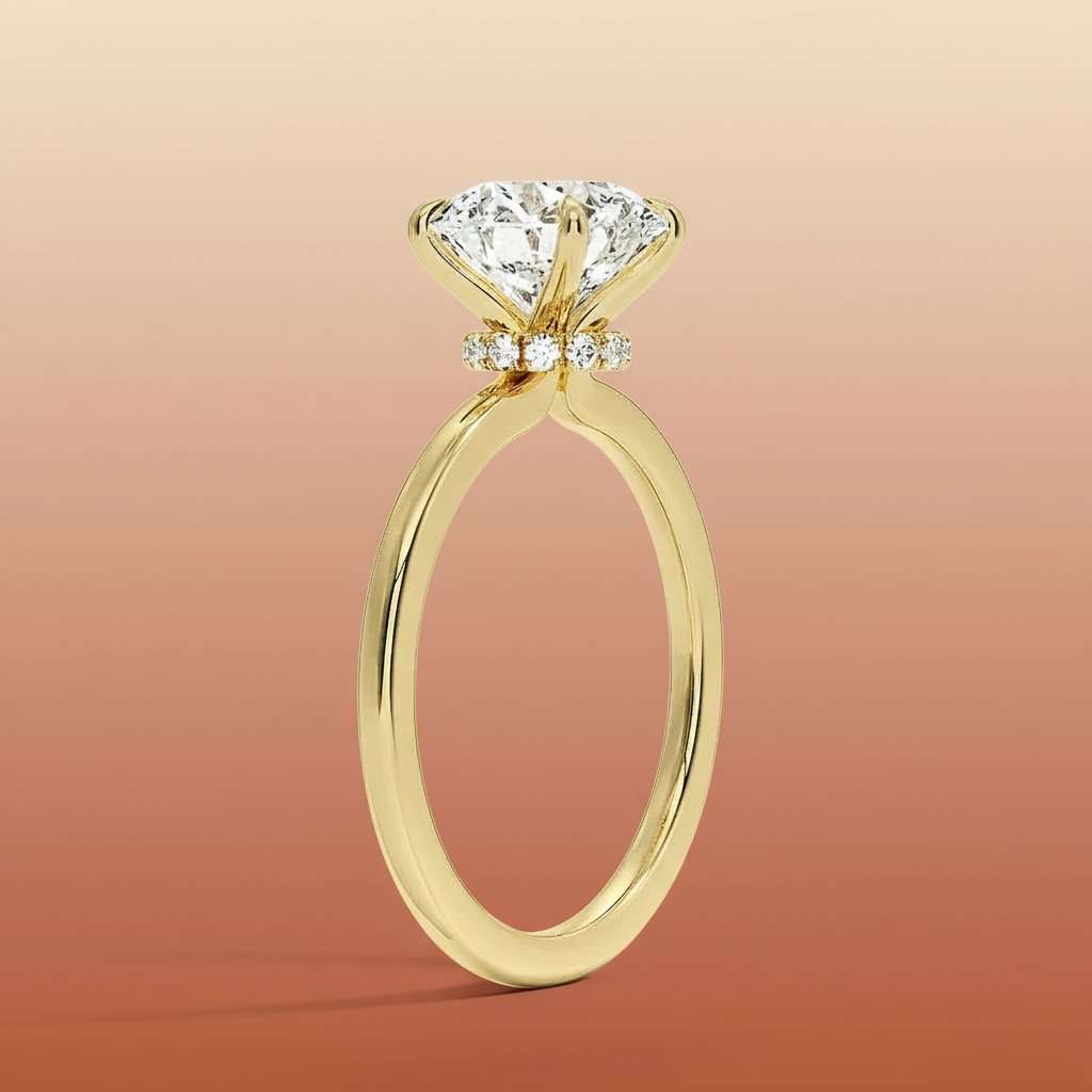 Amanti - Round Cut Moissanite Engagement Ring