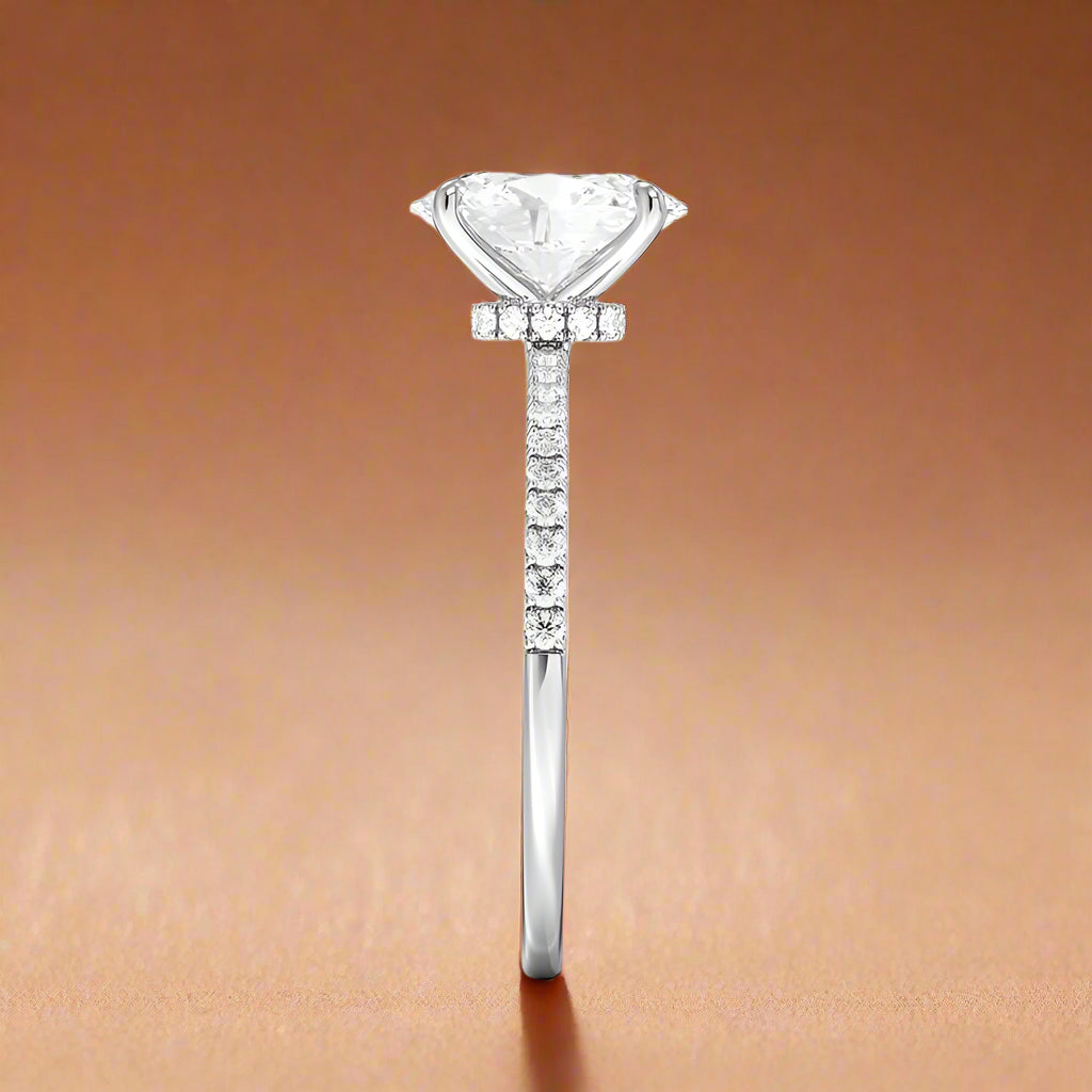 La Luna - Oval Cut Moissanite Engagement Ring