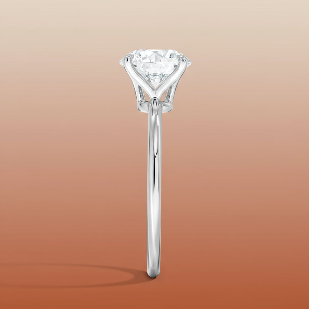 La Terra - Round Cut Moissanite Engagement Ring