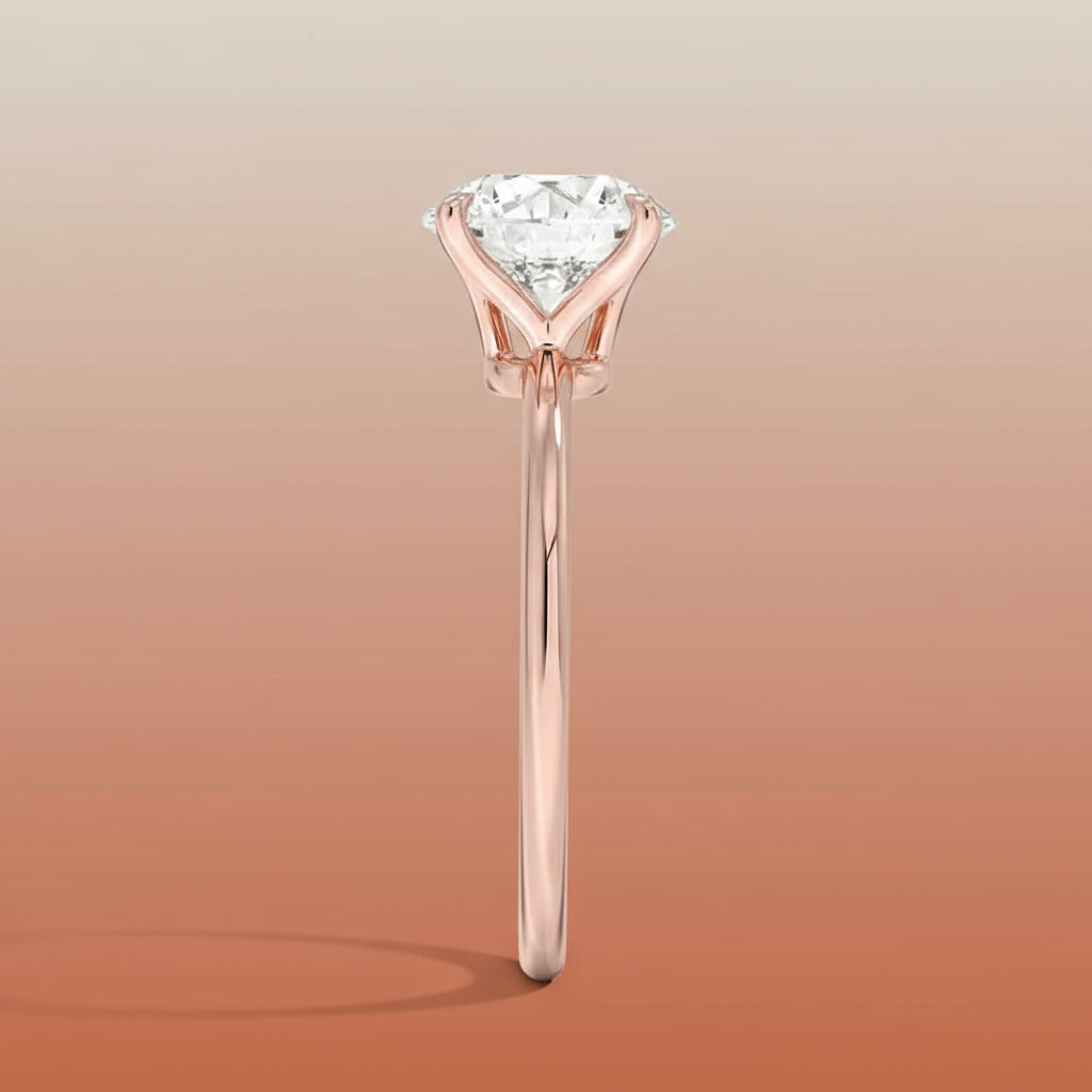 La Terra - Round Cut Moissanite Engagement Ring