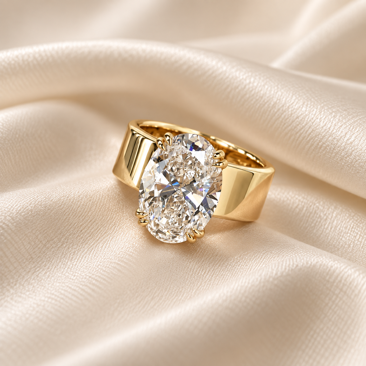 The Monarch Oval Ring - 4.5 Carat Oval Cut Moissanite Statement Ring