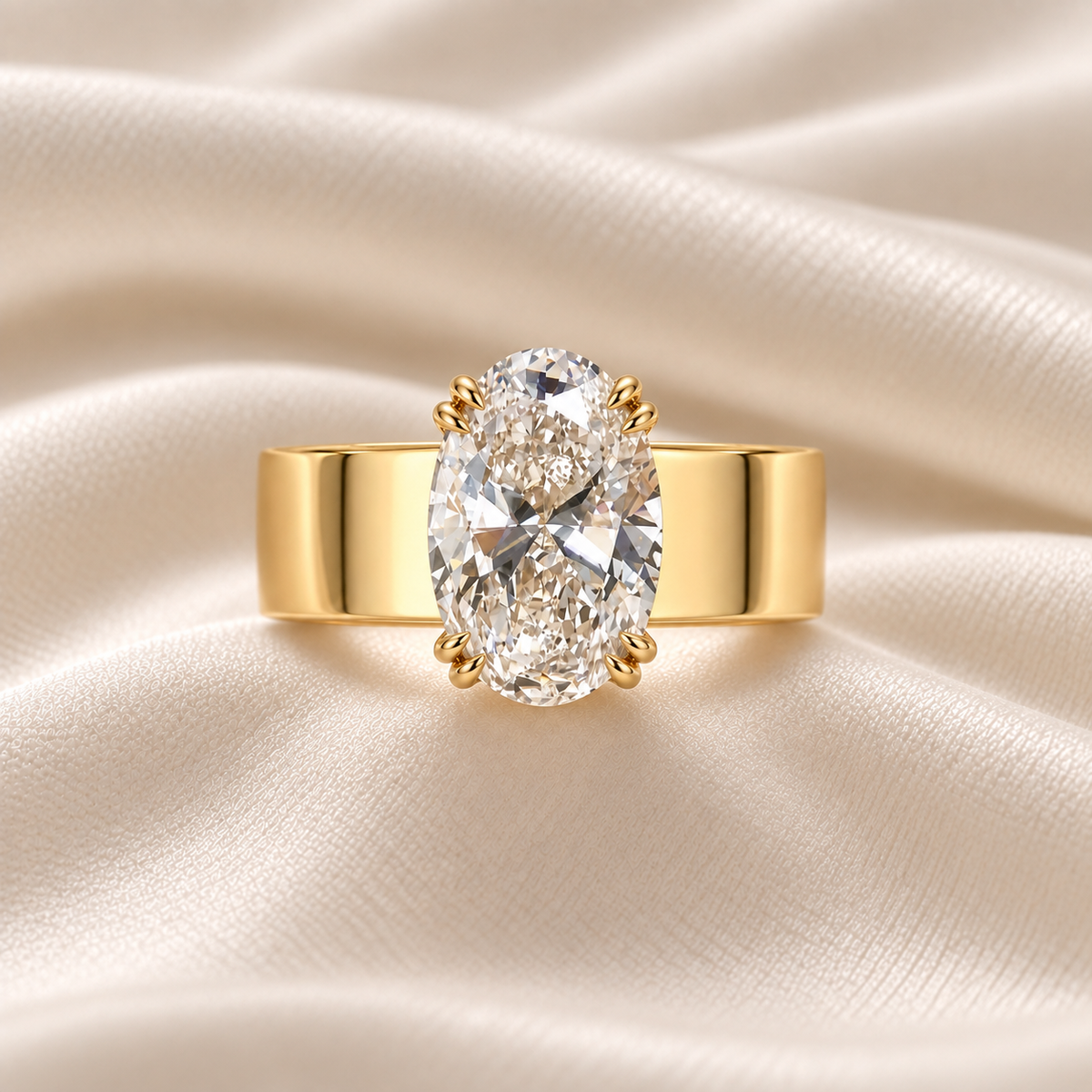The Monarch Oval Ring - 4.5 Carat Oval Cut Moissanite Statement Ring