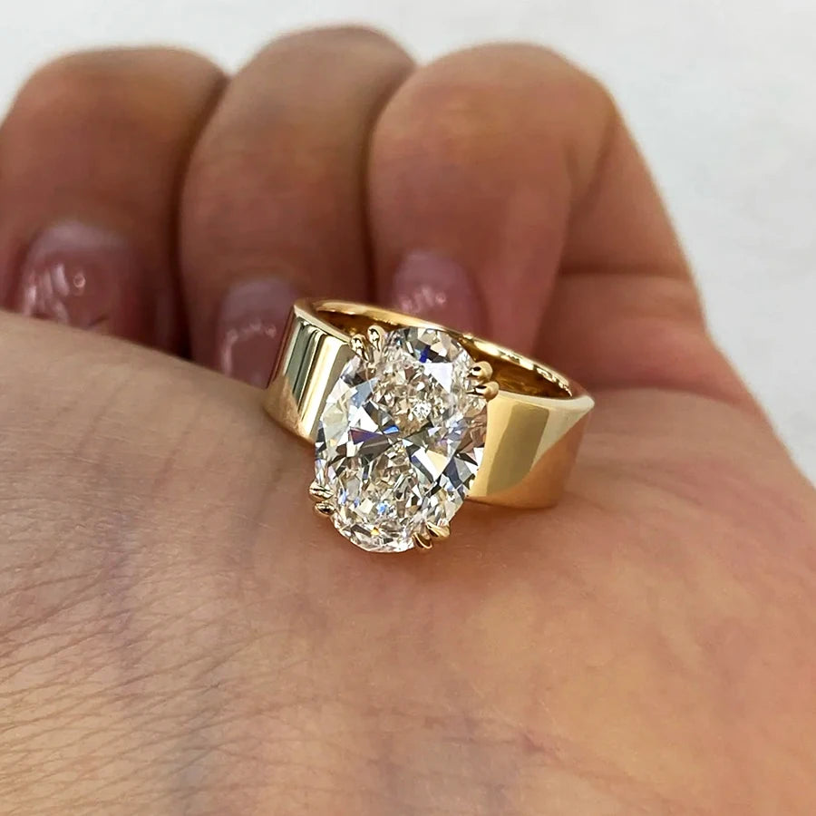 The Monarch Oval Ring - 4.5 Carat Oval Cut Moissanite Statement Ring